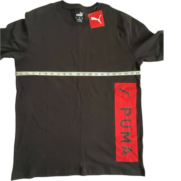 Men’s T-Shirt PUMA OVERSIZE  JOCK  TAG TEE Black Short Sleeve,Crew Neck Size M - Picture 7 of 11
